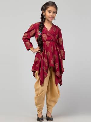 Two Pieces Set- Dhoti Shalwar And Long Asymmetrical Top 3