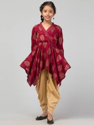 Two Pieces Set- Dhoti Shalwar And Long Asymmetrical Top 6
