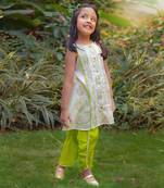 Beige tiranga kurta and dhoti pants set