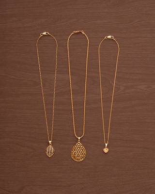 Golden short chain with pendant - 3 numbers one gram gold 2
