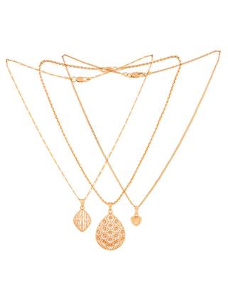 Golden short chain with pendant - 3 numbers one gram gold 3