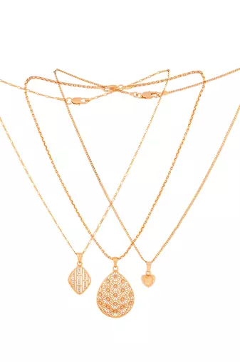 Golden short chain with pendant - 3 numbers one gram gold