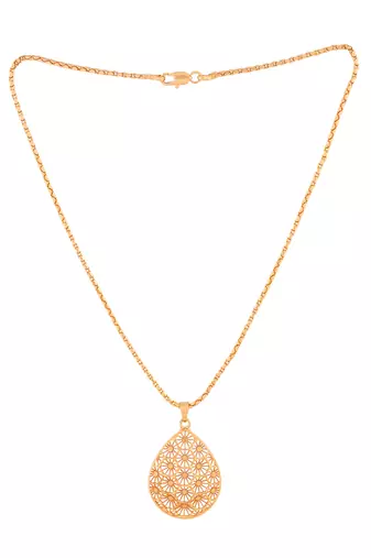 Golden short chain with pendant - 3 numbers one gram gold