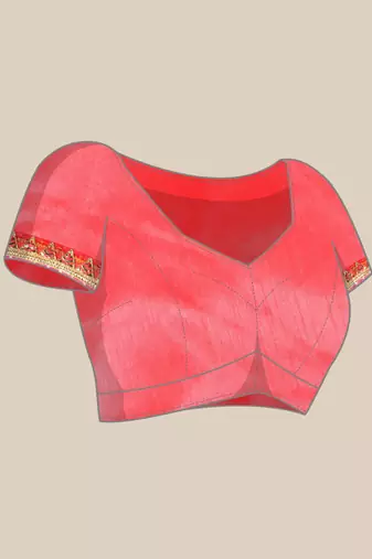 Green leheriya saree with  unstitched blouse piece