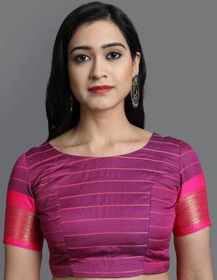 Pink Cotton Silk Zari Woven Saree 5