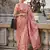 Peach Organza handloom weaving work Saree