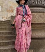 Pink Emblished Organza Contemporary Saree