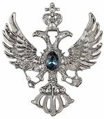 dual head eagle with wings and montana blue crystal lapel pin shirt brooch for men (bp1101061r)