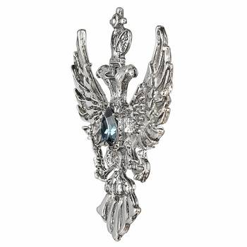 dual head eagle with wings and montana blue crystal lapel pin shirt brooch for men (bp1101061r) 3