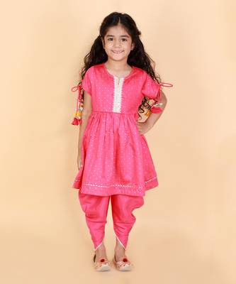 Pink kurta dhoti set 1