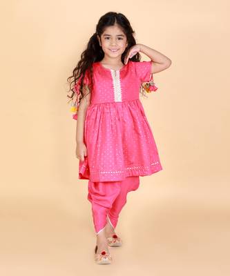 Pink kurta dhoti set 2