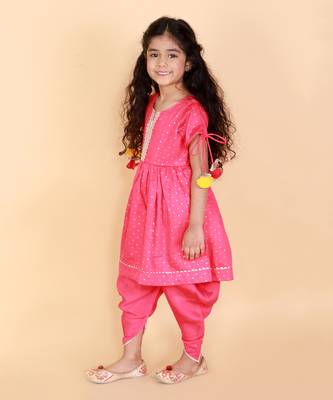 Pink kurta dhoti set 3