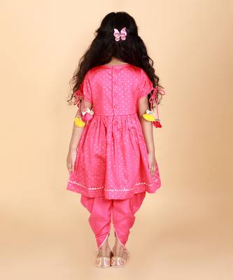 Pink kurta dhoti set 4