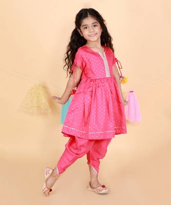 Pink kurta dhoti set 5