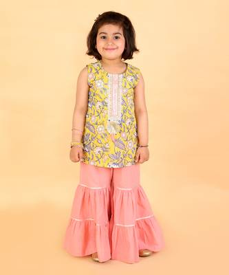 Floral printed sharara set 1
