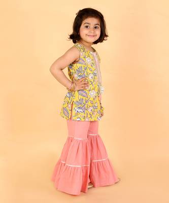Floral printed sharara set 2