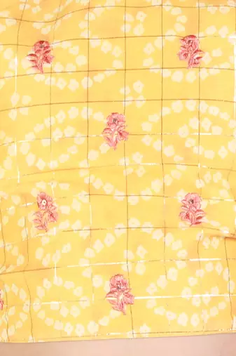 Yellow printed ghaghra choli set