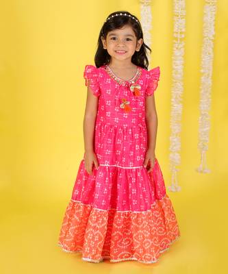 Pink printed maxi dress 1