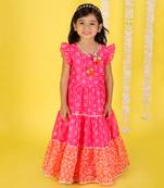 Pink printed maxi dress