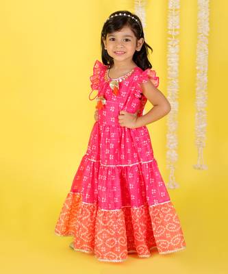 Pink printed maxi dress 2