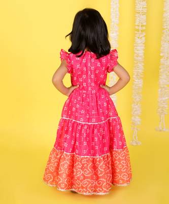 Pink printed maxi dress 3