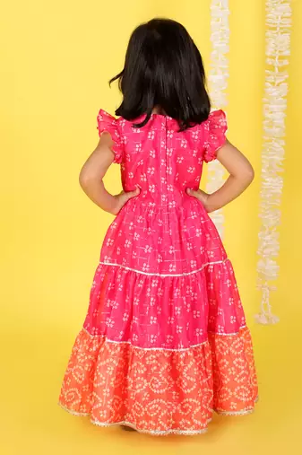 Pink printed maxi dress
