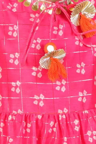 Pink printed maxi dress