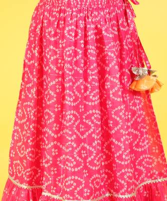 Pink printed ghaghra choli set 4