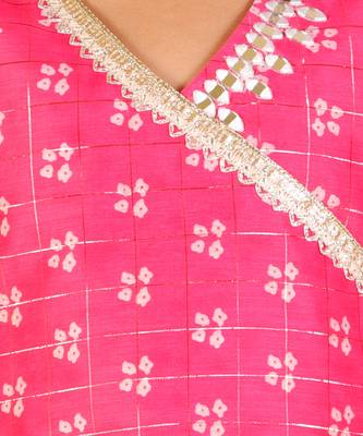 Pink printed ghaghra choli set 5