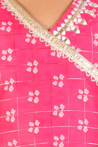 Pink printed ghaghra choli set