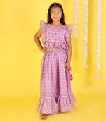 Purple embroidered ghaghra set