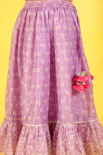 Purple embroidered ghaghra set
