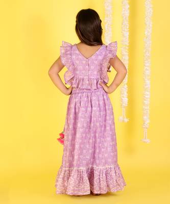 Purple embroidered ghaghra set 5
