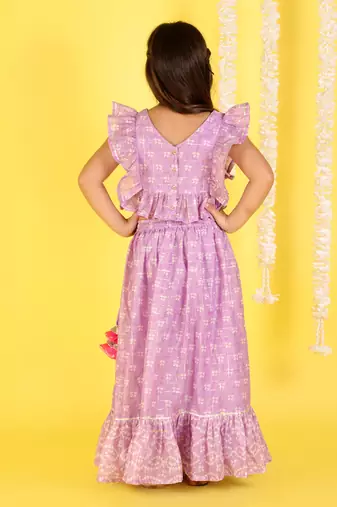 Purple embroidered ghaghra set