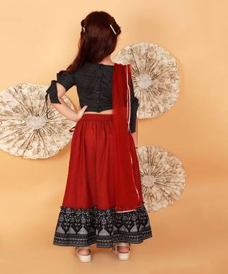 Red and black lehenga set 3