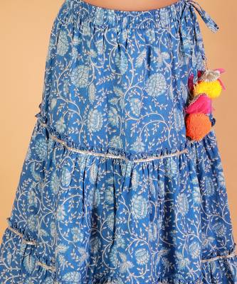 Blue printed lehenga set 5