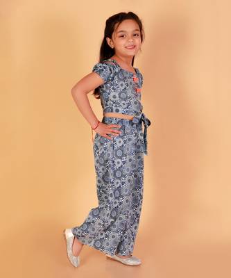 Blue printed pants set 2