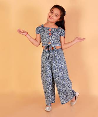 Blue printed pants set 3