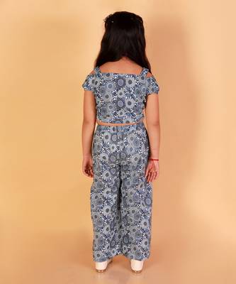 Blue printed pants set 4