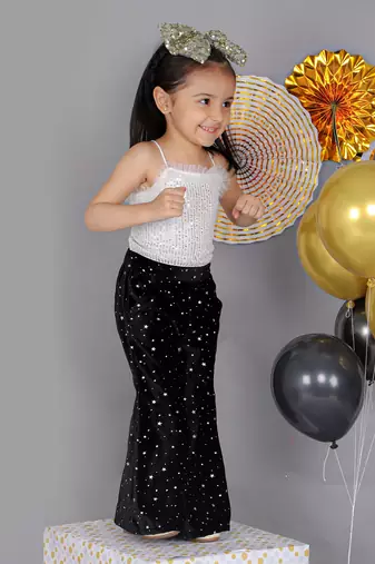 Black printed co ord set