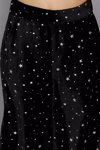 Black printed co ord set