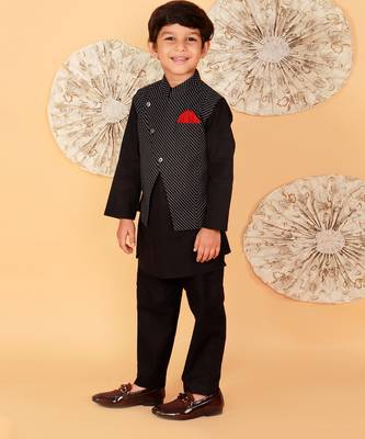Red kurta jacket set 2