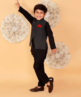 Red kurta jacket set 5