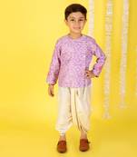 Purple kurta dhoti set
