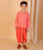 Orange kurta dhoti set