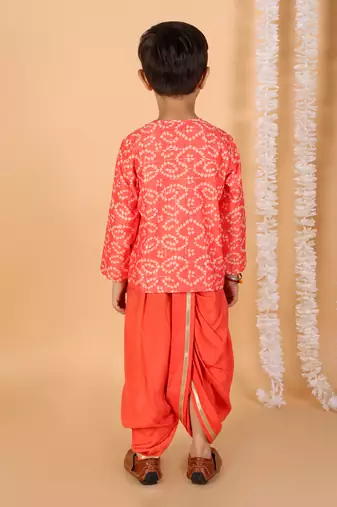 Orange kurta dhoti set