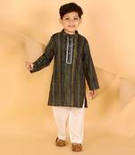 Green stripes kurta set