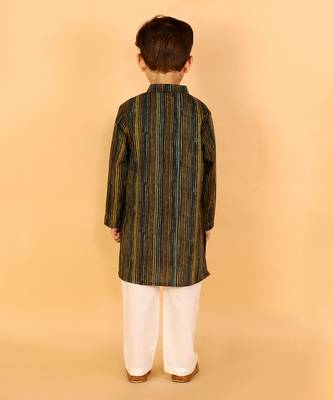 Green stripes kurta set 2