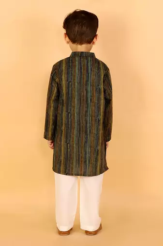 Green stripes kurta set