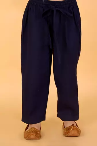Blue printed kurta pyjama set